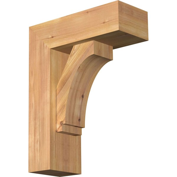 Ekena Millwork Imperial Block Smooth Bracket w/ Offset Brace, Western Red Cedar, 5 1/2"W x 14"D x 18"H BKT0604X14X18IMP05SWR - main